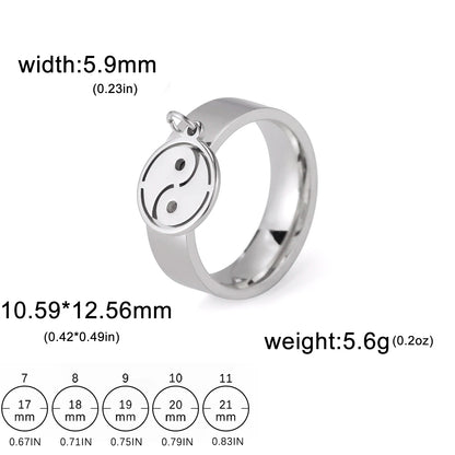 Luckacco Unift Women Stainless Steel Charms Rings Flower Leaf Spider Paw Pendant Finger Ring Fashion Minimalist Couple Jewelry