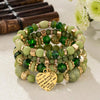 Luckacco 4Pcs/set Boho Ethnic Heart Beaded Bracelet Set For Women Handmade Crystal Beads Chain Bangle Female Bohemia Jewelry Gift