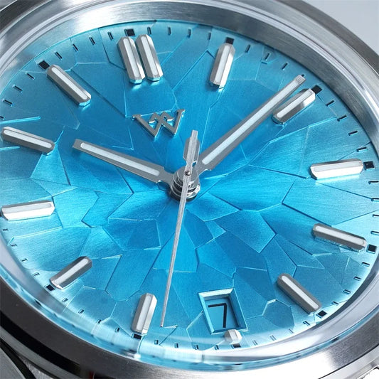 Luckacco WM Watch Automatic Mechanical Watch NH35 Glacier Series 100M Water Resistant AR Coated Sapphire Welly Merck Watches For Man 226M
