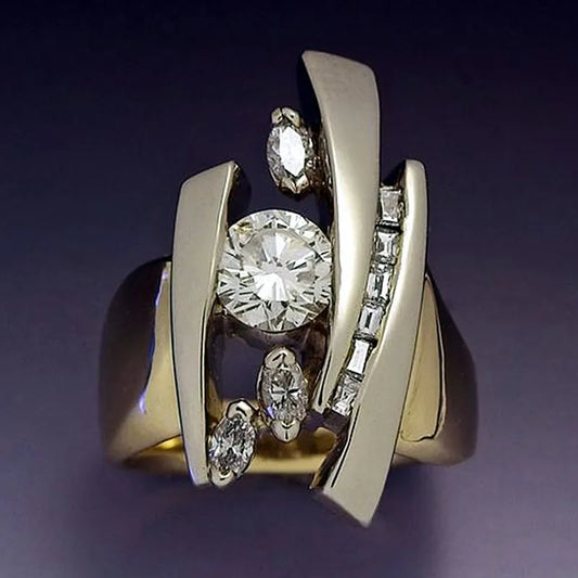 Luckacco New Retro Women Square Royal Princess Stylish Wedding Ladies Finger Ring  Pretty Gift Valentine's Surprise For Wife