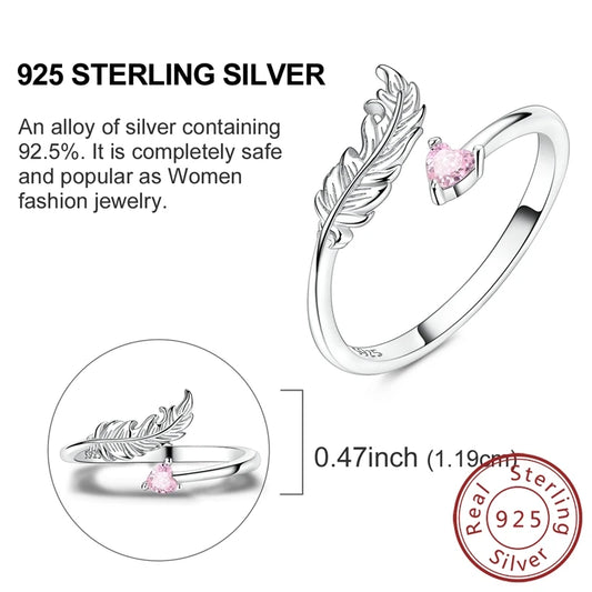 Luckacco New 925 Sterling Silver Rings Gold Heart Bow Adjustable Open Closed Ring Suitable for Women Stacking Ring Fashion Jewelry Gift