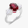 Luckacco Women's Ruby Ring for Women 925 Sterling Silver Plated Gold Infinity Wedding Engagement Anniversary Ring Girlfriend Size 5-9