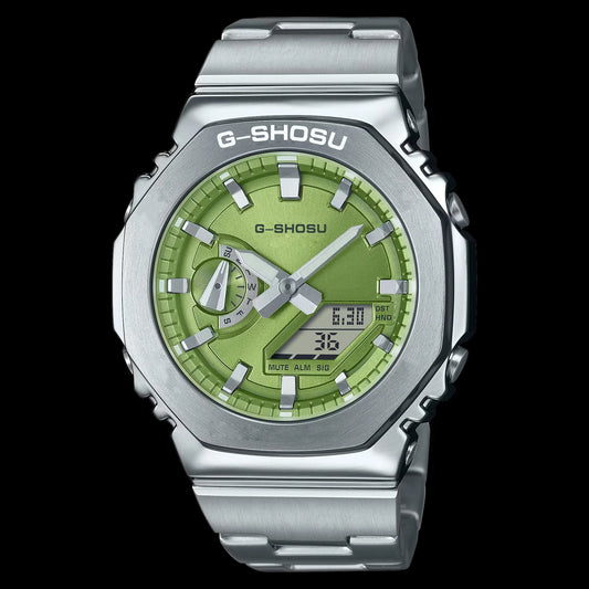 Luckacco Digital Sports Electronic Unisex Watch Full Function LED Alloy Large Dial World Time Steel Strap GMB Oak Series