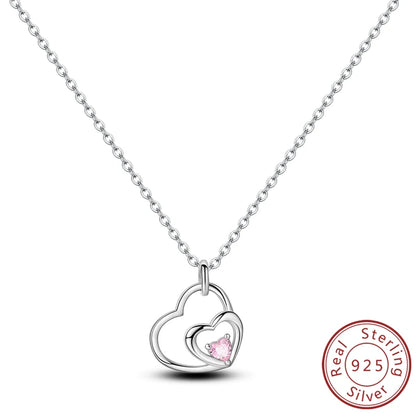 Luckacco Necklace 925 Sterling Silver Butterfly Love Heart Bear Classic Simple Adjustable Necklace For Women Girl Fashion Jewelry Gifts