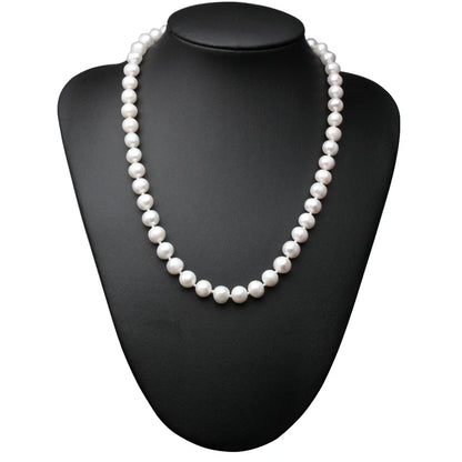 Luckacco Real Natural River Freshwater Pearl Necklace for Women Wife Mother Birthday Anniversary Gift White