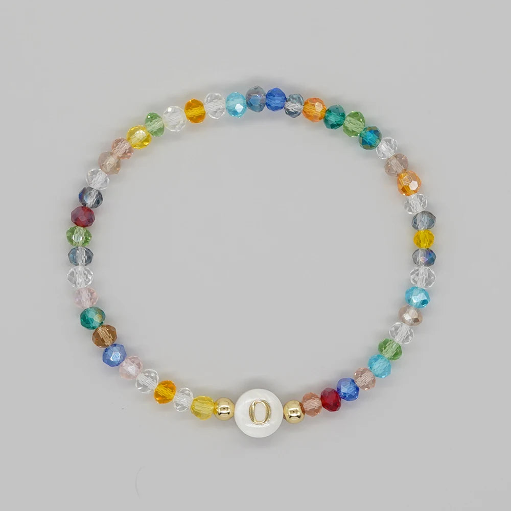 luckacco go2boho crystal shell letter a-z bracelets for women boho summer beach lucky fashion trend jewelry accessories surprise gifts