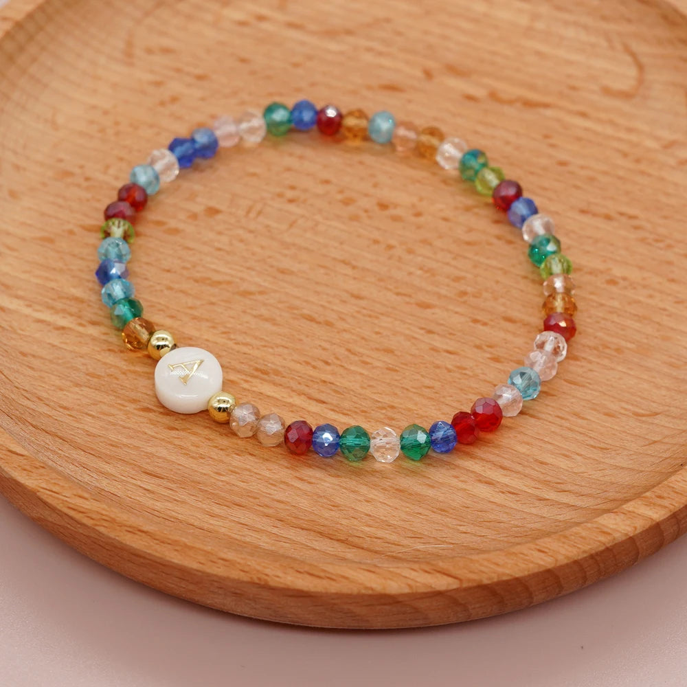 luckacco go2boho crystal shell letter a-z bracelets for women boho summer beach lucky fashion trend jewelry accessories surprise gifts