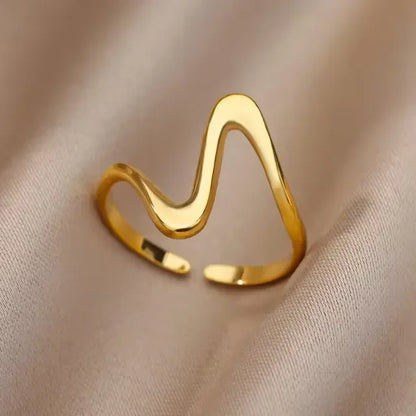 Luckacco Elegant Stainless Steel Big Bloom Flower Rings For Women Gold Color Sun Starfish Open Ring Finger Jewelry Wedding Her Gift Punk