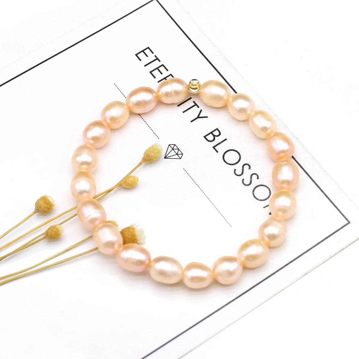 luckacco 100% natural freshwater pearl bracelets elastic rope melon seed buckle white purple for women charm jewelry bracelet gift