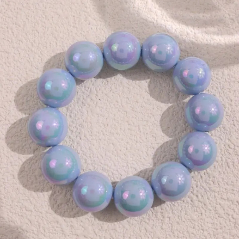 Luckacco European and American contrasting color laser beaded resin bracelet A