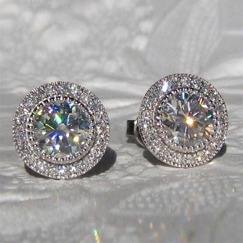 luckacco acupressure slimming earrings delicate weight loss stud earrings for women cubic zirconia versatile lymphatic earring jewelry