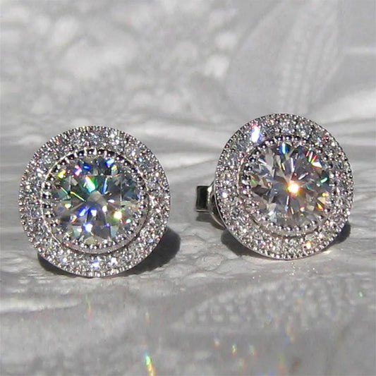 Luckacco Acupressure Slimming Earrings Delicate Weight Loss Stud Earrings for Women Cubic Zirconia Versatile Lymphatic Earring Jewelry