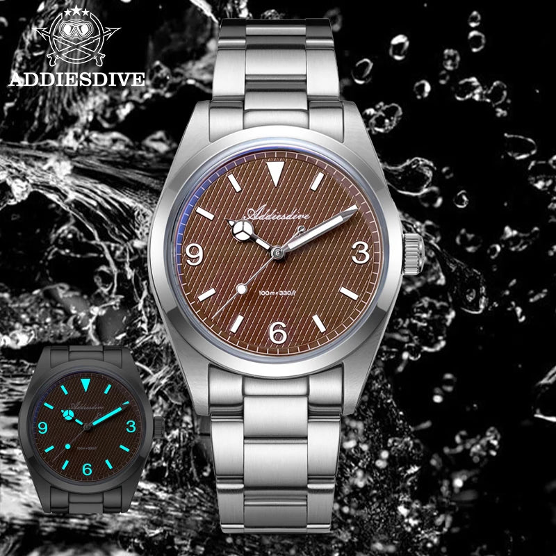 luckacco addiesdive luxury watch for man waterproof stainless steel bgw9 luminous 36mm vintage quartz watches ad2096 relojes para hombres