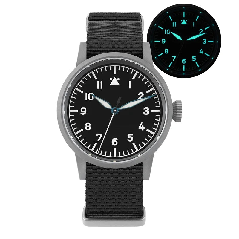 luckacco militado ml10 quartz watch vh31 sweeping second movement sapphire crystal bgw9 luminous 10bar waterproof 36.9mm vintage watches