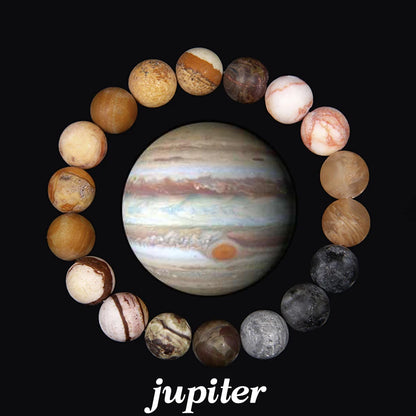 Luckacco 2024 New Universe Galaxy Bracelet Simple 10MM Natural Sodalite Turquoises Stone Bead Bangle Planet Solar System Earth Mars Gift