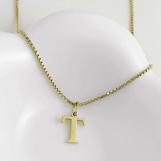 Luckacco Initial necklace letter pendant chamrs stainless steel Necklace jewelry Women's Necklace Box Chain Choker woman trend 2025 gift