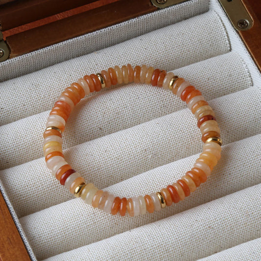 Luckacco Summer Cool Elastic Bracelet Color Beads Dopamine Girl Versatile Natural Stone Bead Trend 2024 New