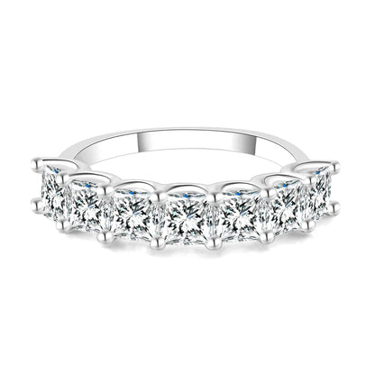 Luckacco Designer Tennis Zircon Rings for Female Shiny Dainty Crystal Stacking Matching Wedding Finger Ring Fashion Chic Jewelry R018