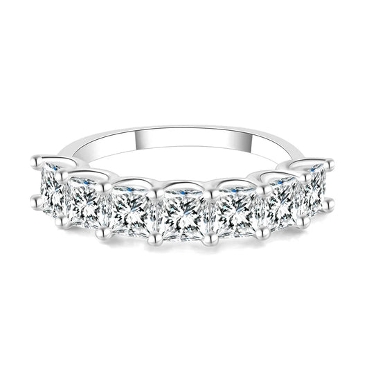 Luckacco Designer Tennis Zircon Rings for Female Shiny Dainty Crystal Stacking Matching Wedding Finger Ring Fashion Chic Jewelry R018