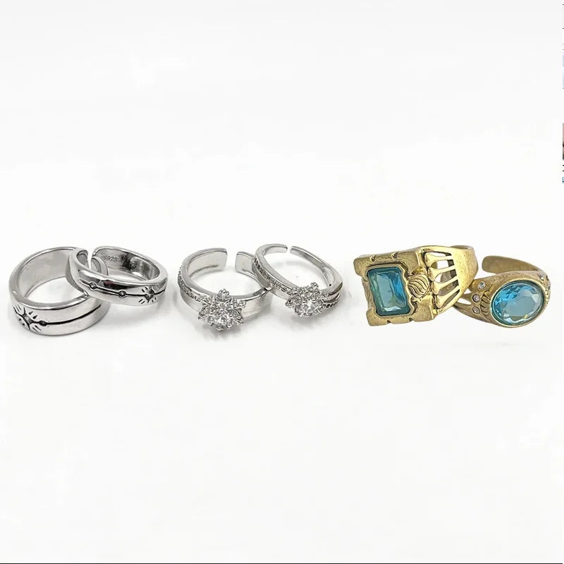 luckacco game love and deepspace rafayel xavier zayne cosplay ring unisex adjustable wedding rings couple jewelry accessories gifts