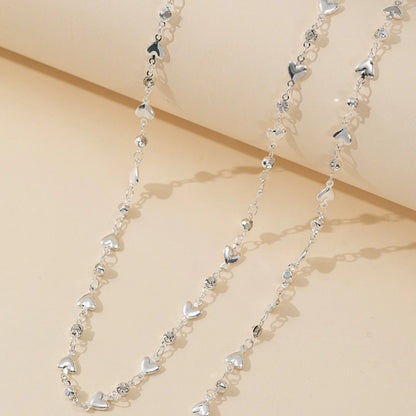 Luckacco Trendy Gold Silver Color Glass Long Y-Shaped Necklace Metal Collarbone Chain Summer Holiday Party Bohemian Body Jewelry Gifts