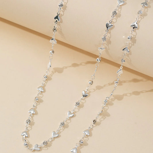 Luckacco Trendy Gold Silver Color Glass Long Y-Shaped Necklace Metal Collarbone Chain Summer Holiday Party Bohemian Body Jewelry Gifts