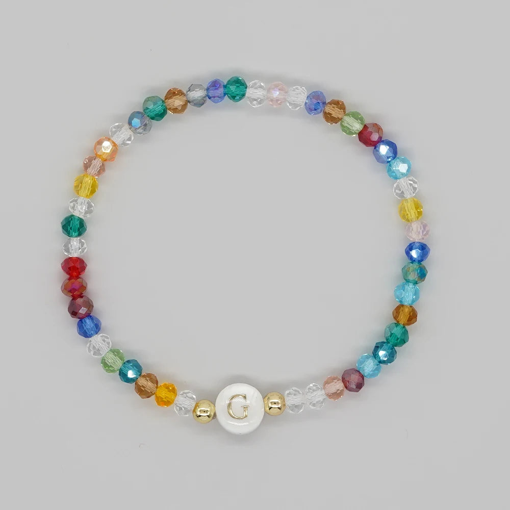 luckacco go2boho crystal shell letter a-z bracelets for women boho summer beach lucky fashion trend jewelry accessories surprise gifts