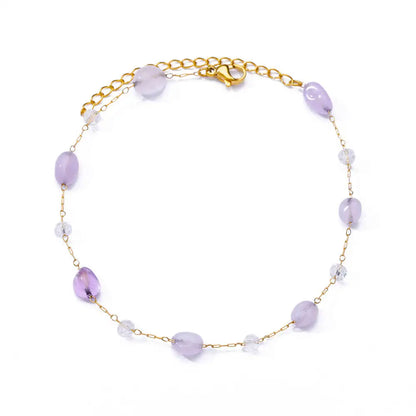 Luckacco Elegant Zircon Flowers Bracelet For Women Girls Charm Gold Color Stainless Steel Plant Bracelets Luxury Designer Jewelry Gifts