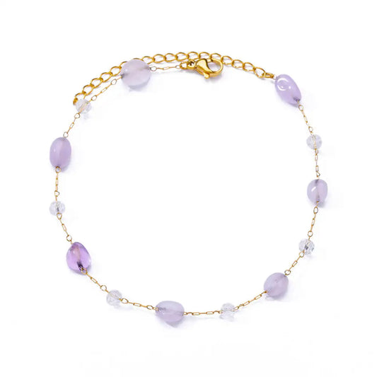 Luckacco Elegant Zircon Flowers Bracelet For Women Girls Charm Gold Color Stainless Steel Plant Bracelets Luxury Designer Jewelry Gifts