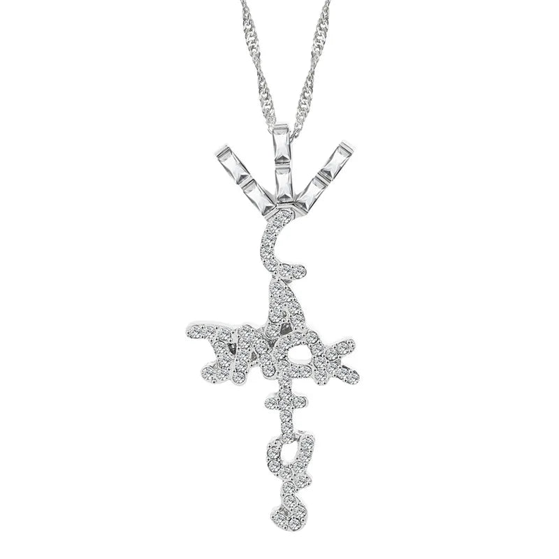 luckacco goth cactus jack pendant necklace iced cubic zircon plated gold silver color hip hop jewelry for men women kpop