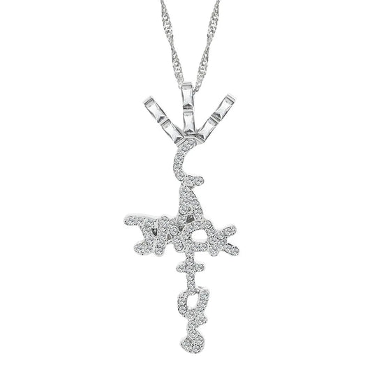 Luckacco Goth Cactus Jack Pendant Necklace Iced Cubic Zircon Plated Gold Silver Color Hip Hop Jewelry For Men Women kpop