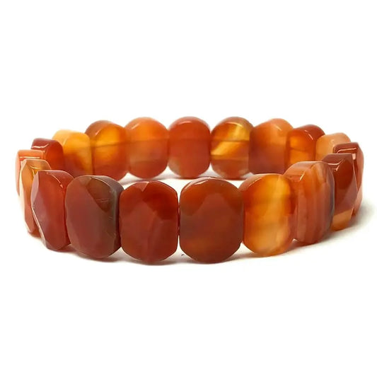 Luckacco Natural 10x15mm faceted flashing Stone beads Bracelets Handmade Reiki Healing Meditation Bangles Elastic Rope Couple Jewelry