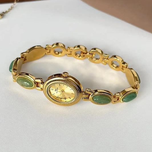 Luckacco BS Bee Sister Quartz Vintage Woman Watch Oval Dial Light Luxury Ladies Wristwatches Fashion Casual Simple Women Watches