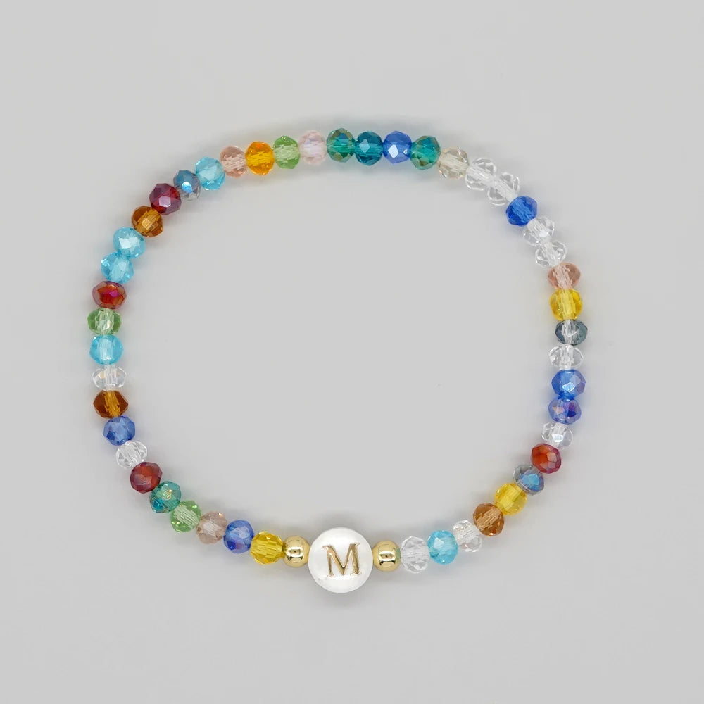 luckacco go2boho crystal shell letter a-z bracelets for women boho summer beach lucky fashion trend jewelry accessories surprise gifts