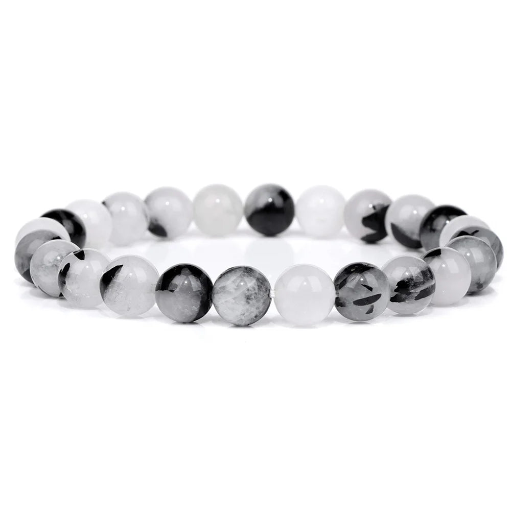 luckacco handmade natural stone african stone beads bracelet men yoga mala jewelry green moss agates beaded bracelet for women men