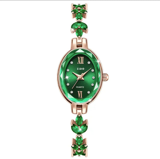 Luckacco UTHAI V22 Women's Watches Light Luxury Diamond Inlaid Female Watch Waterproof Oval Ladies Fashion Quartz Bracelet Wristwatch