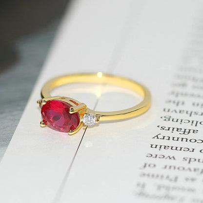 Luckacco Wedding Dating Ring For Women Simple Solitaire Ring With Oval Candy Stone Zircon Gold Color Engagement Gift Fashion Jewelry R865