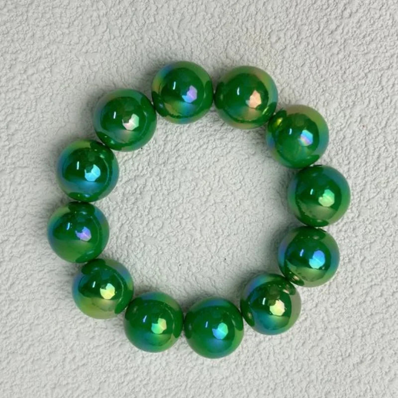 luckacco european and american contrasting color laser beaded resin bracelet beads 16mm g
