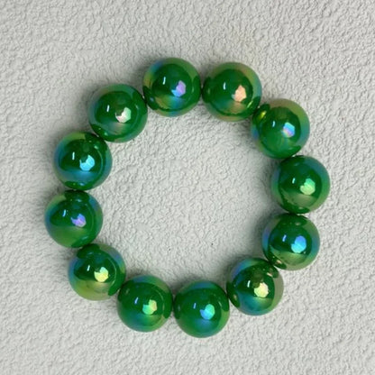 Luckacco European and American contrasting color laser beaded resin bracelet Beads 16mm G