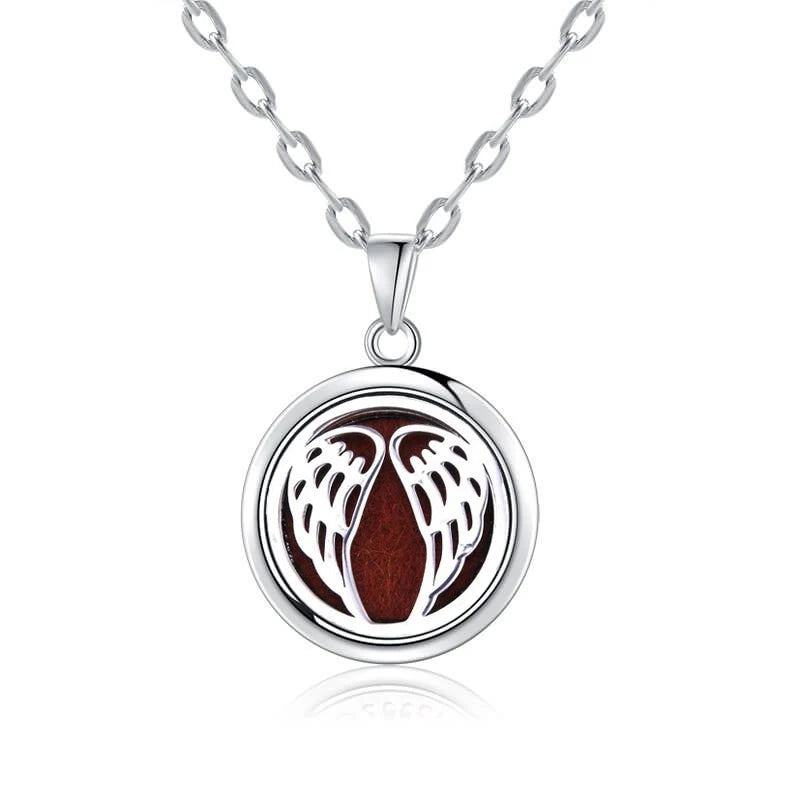 luckacco new tree of life aromatherapy necklace stainless steel essential oil diffuser amulet perfume locket pendant women jewelry gift