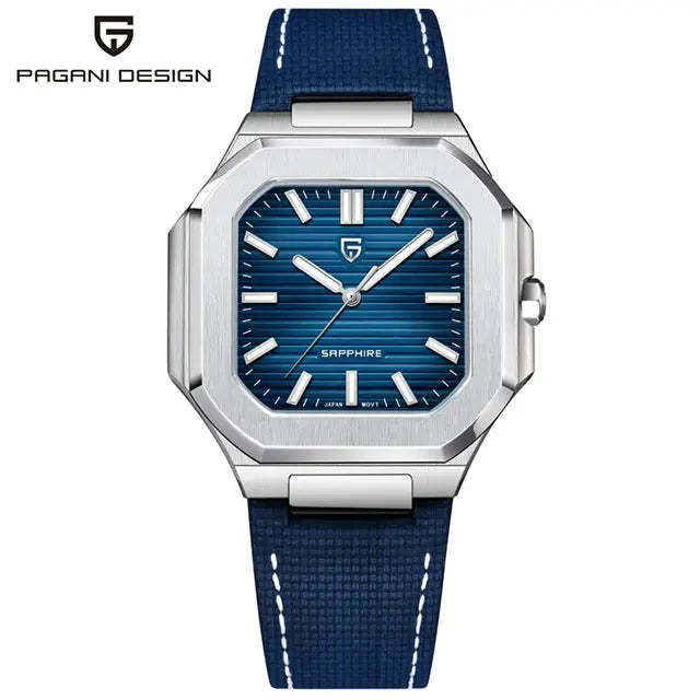 luckacco pagani design new quartz men's watch stainless steel sports waterproof men watches luxury fashion sapphire glass watch for men's