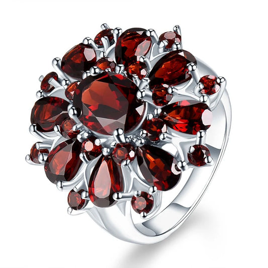 Luckacco Flower Collection ! Exquisite Colorful Cubic Zircon Flower Engagement Ring For Women Party Jewelry Hand Accessories Size 6-10