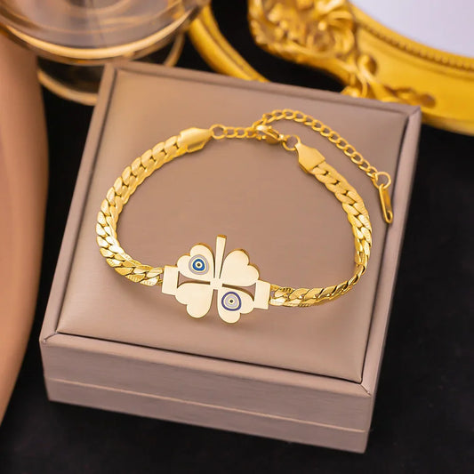Luckacco 2024 Trendy Creative Personality Gold Color Stainless Steel World Tree Bracelet for Women Luxury Inlay Crystal Bangle Jewelry