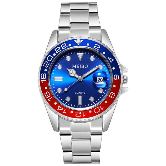 Luckacco New Fashion Men Luxury Calendar Quartz Watch Mens Famous Stainless Steel Casual Watches Relogio Masculino Male Wristwatches Hot