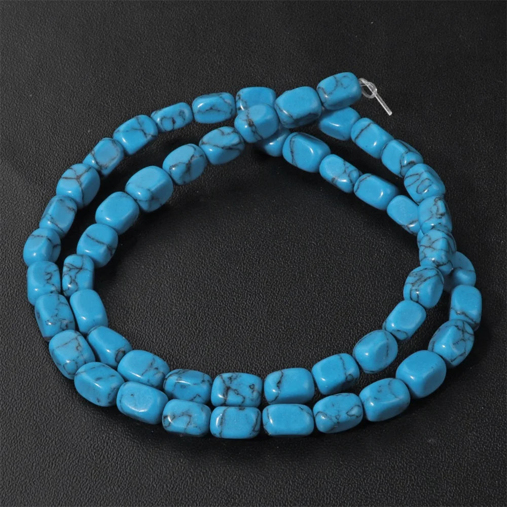 luckacco 4x6mm rectangle stone beads natural aventurine square shape crystal loose beads for jewelry making diy charm bracelet necklace