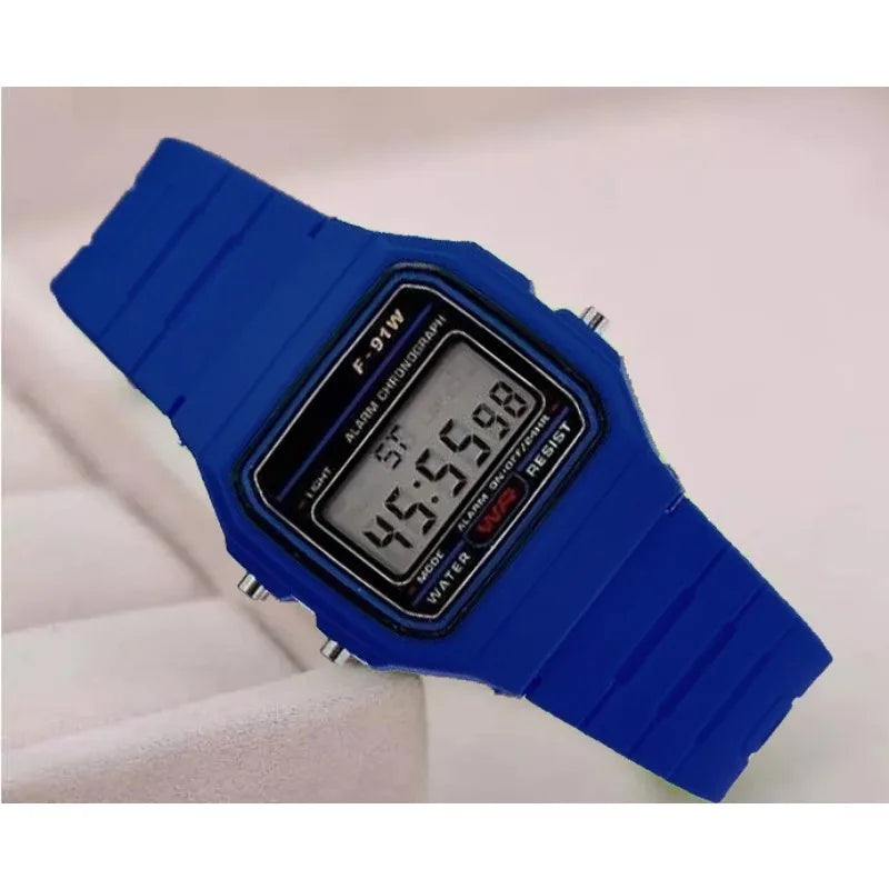 luckacco fashion mens watch digital led luxury stainless steel square wristwatch electronic watches for men female clock reloj hombre