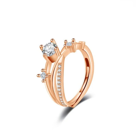 Luckacco New Twist Design Fancy Women Finger Rings with Shiny Cubic Zirconia Exquisite Engage Jewelry Wedding Accessories кольцо женское
