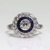 Luckacco Classic Round Flower Floral Shaped Crystal Ring Bling Iced Out Shiny AAA CZ Rhinestone Zircon for Women Wedding Jewelry