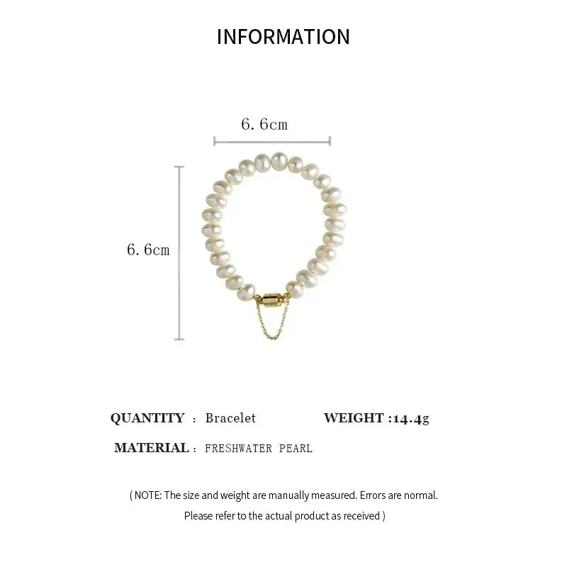 luckacco elegant freshwater pearl bracelet for women's magnetic buttons creative design bracelets wedding daity hand jewelry accessories