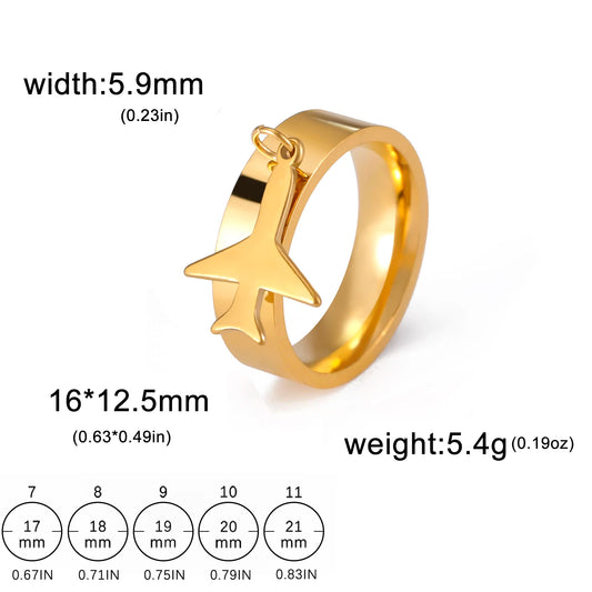 Luckacco Unift Women Stainless Steel Charms Rings Flower Leaf Spider Paw Pendant Finger Ring Fashion Minimalist Couple Jewelry